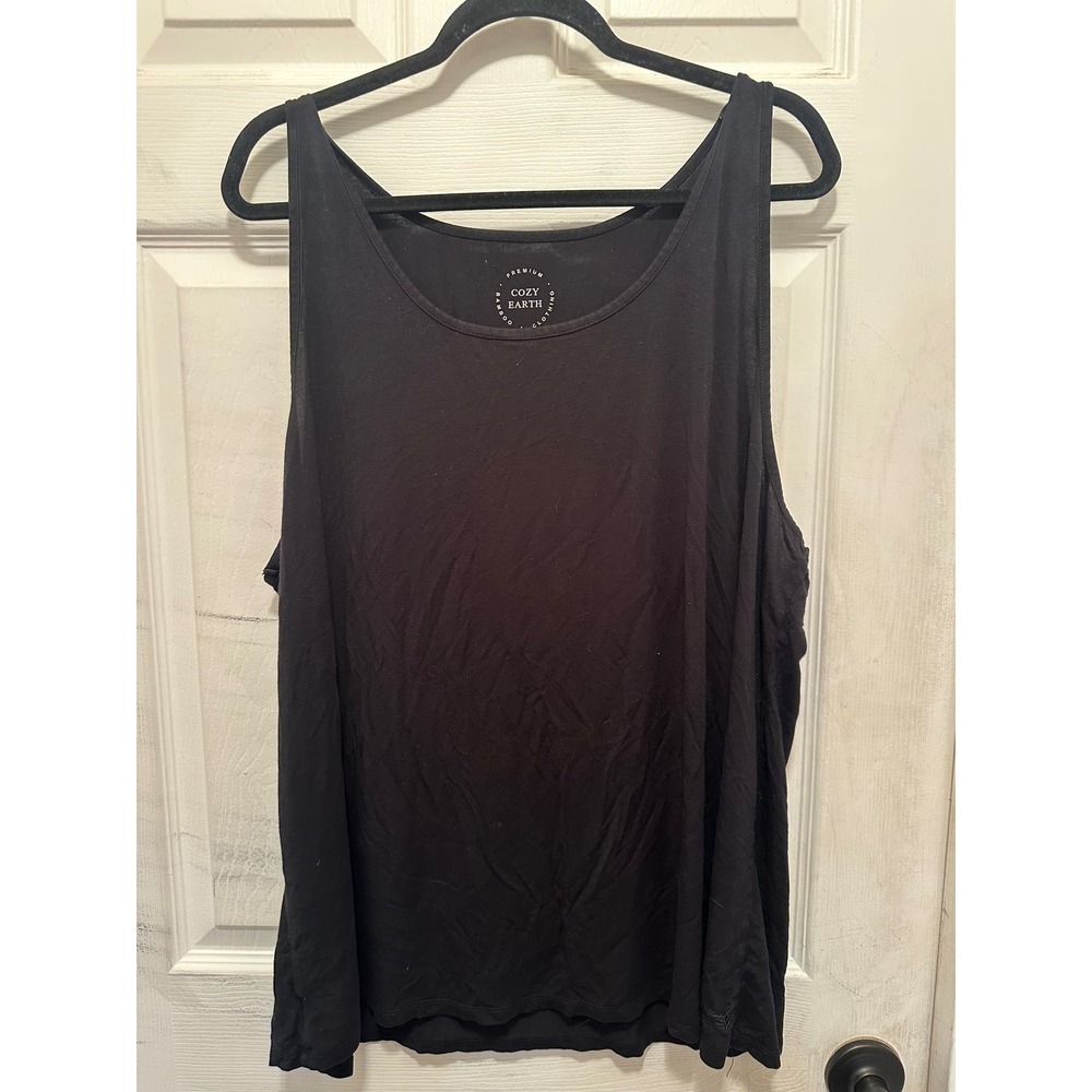 Cozy Earth Black Premium Bamboo Sleeveless Tank Top XXXL Plus Size Loungewear